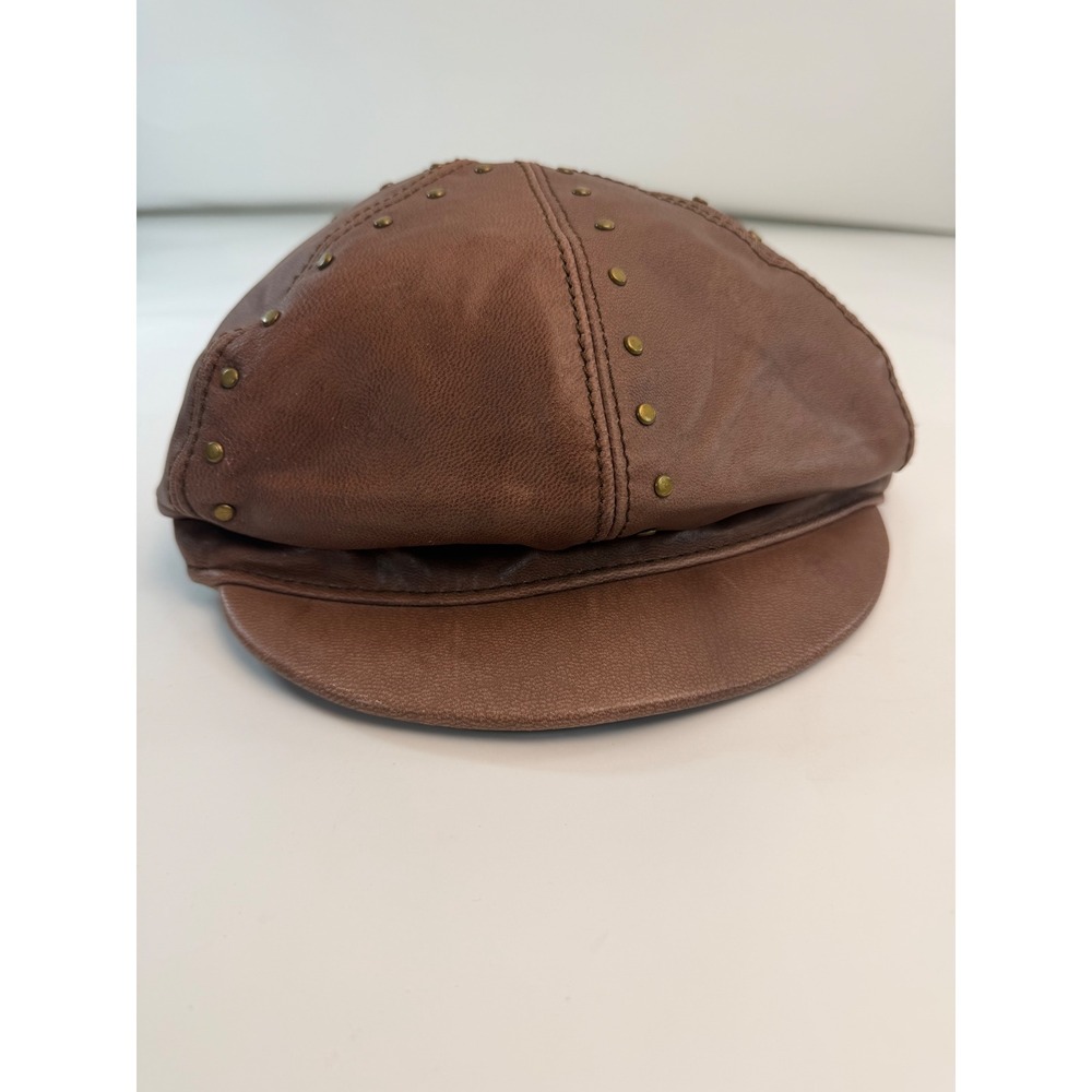 Wilsons Leather Maxima Brown Studded Newsboy Cabbie Hat L/XL 40664-34